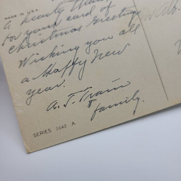 Vintage New Year Wishes Postcard 1930 With U.S. Postmark & Stamp - Picture 5 of 6